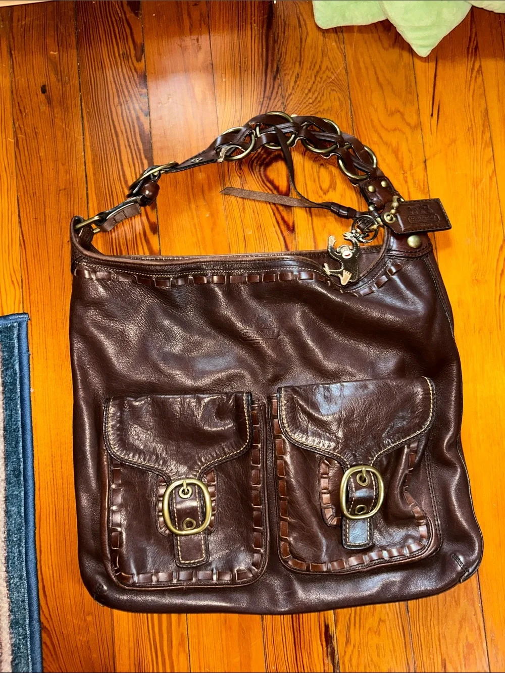 Vintage Coach Bleeker Elisa XL Hobo Shoulder Bag, Dark Brown Leather